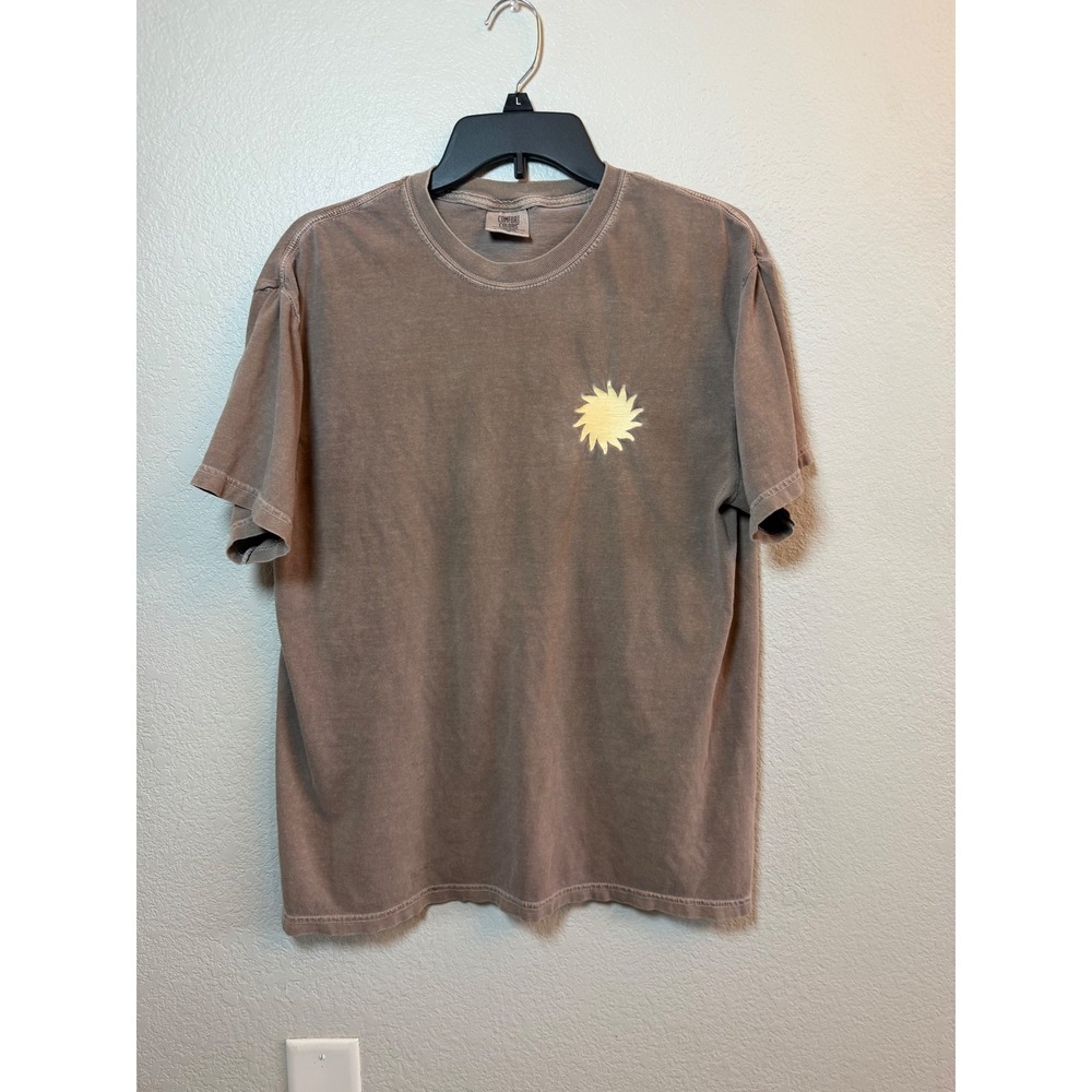 Comfort Colors No Fear In Your Love Sun Graphic T-Shirt Brown Large